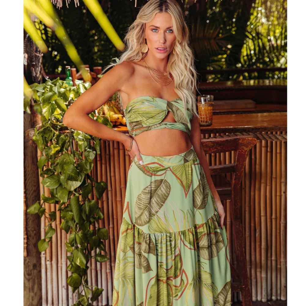 Vici Collection | You Had Me At Aloha Strapless Top & Maxi Skirt Set | NWT